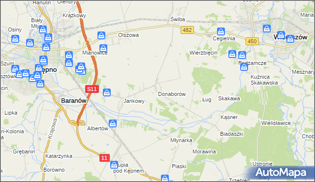 mapa Donaborów, Donaborów na mapie Targeo