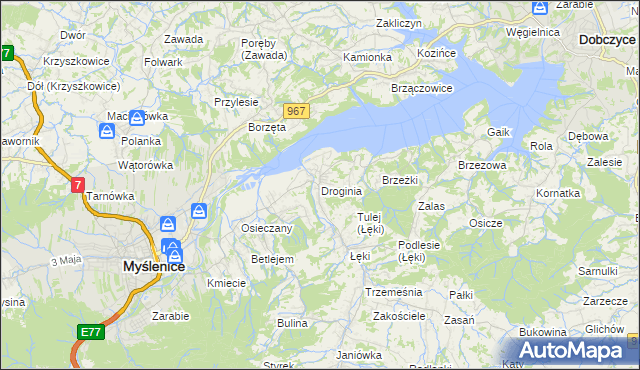 mapa Droginia, Droginia na mapie Targeo
