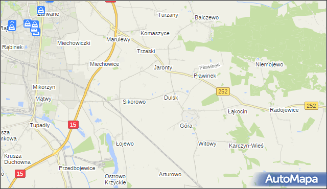 mapa Dulsk gmina Inowrocław, Dulsk gmina Inowrocław na mapie Targeo