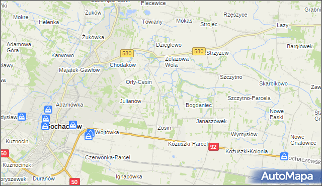 mapa Feliksów gmina Sochaczew, Feliksów gmina Sochaczew na mapie Targeo