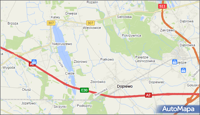mapa Fiałkowo, Fiałkowo na mapie Targeo