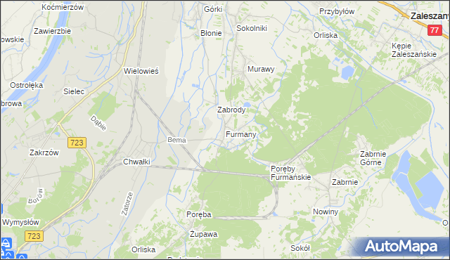 mapa Furmany, Furmany na mapie Targeo