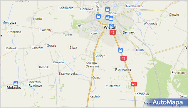 mapa Gaszyn, Gaszyn na mapie Targeo