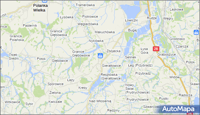mapa Gierałtowiczki, Gierałtowiczki na mapie Targeo