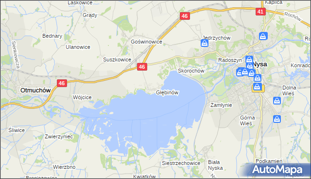 mapa Głębinów, Głębinów na mapie Targeo