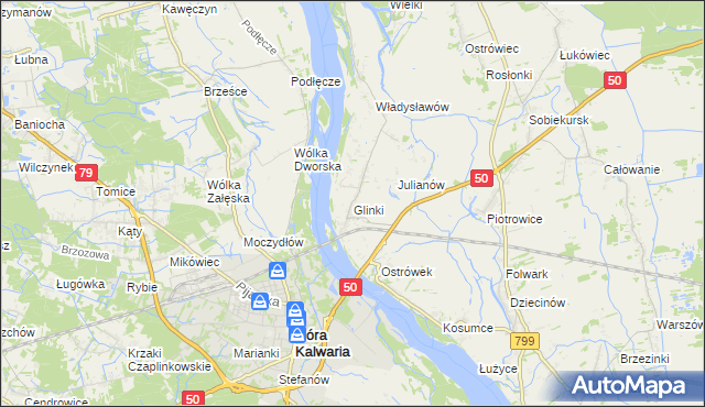 mapa Glinki gmina Karczew, Glinki gmina Karczew na mapie Targeo