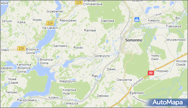 mapa Goręczyno, Goręczyno na mapie Targeo