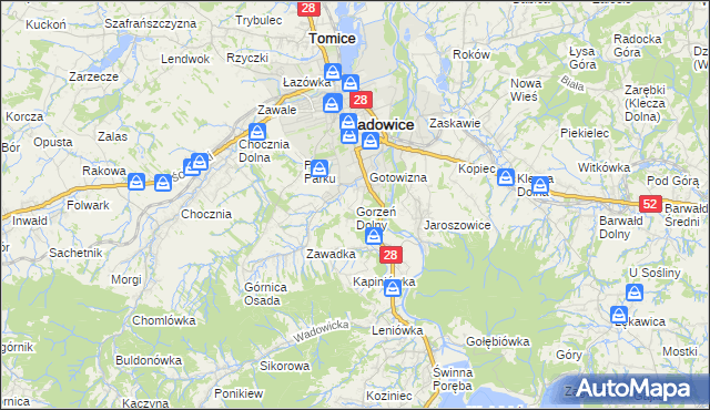 mapa Gorzeń Dolny, Gorzeń Dolny na mapie Targeo
