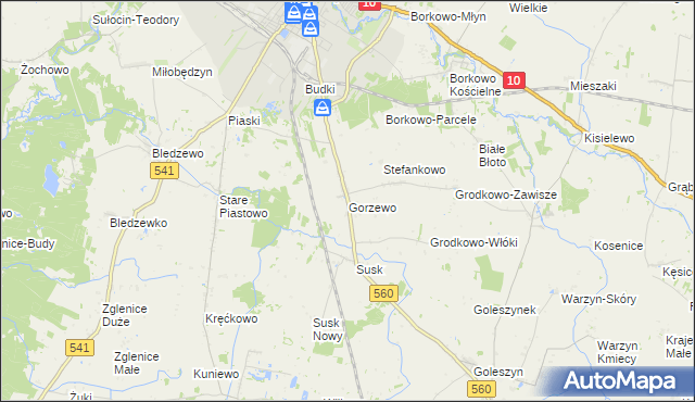 mapa Gorzewo gmina Sierpc, Gorzewo gmina Sierpc na mapie Targeo