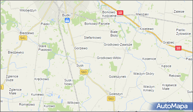 mapa Grodkowo-Włóki, Grodkowo-Włóki na mapie Targeo