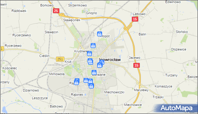 mapa Inowrocławia, Inowrocław na mapie Targeo