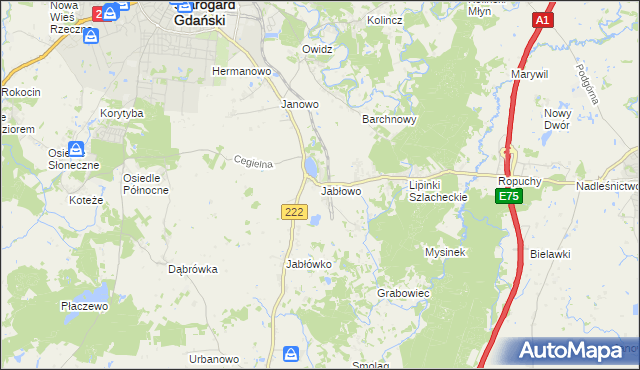 mapa Jabłowo, Jabłowo na mapie Targeo