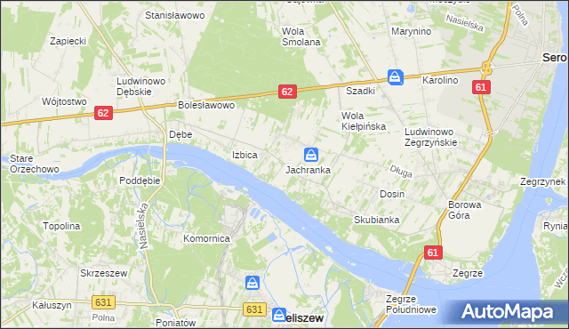 mapa Jachranka, Jachranka na mapie Targeo