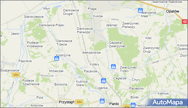 mapa Janiki, Janiki na mapie Targeo
