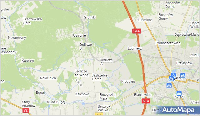 mapa Jedlicze A, Jedlicze A na mapie Targeo