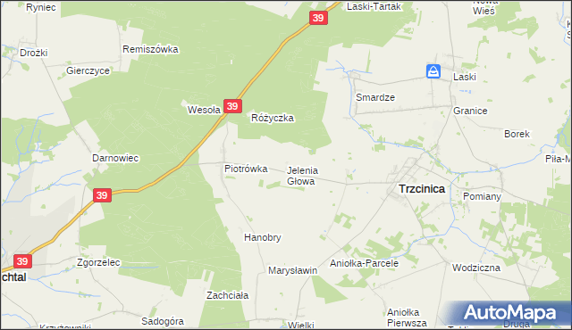 mapa Jelenia Głowa, Jelenia Głowa na mapie Targeo