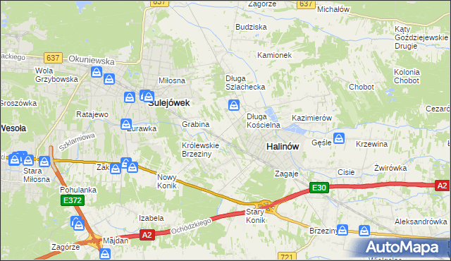 mapa Józefin gmina Halinów, Józefin gmina Halinów na mapie Targeo