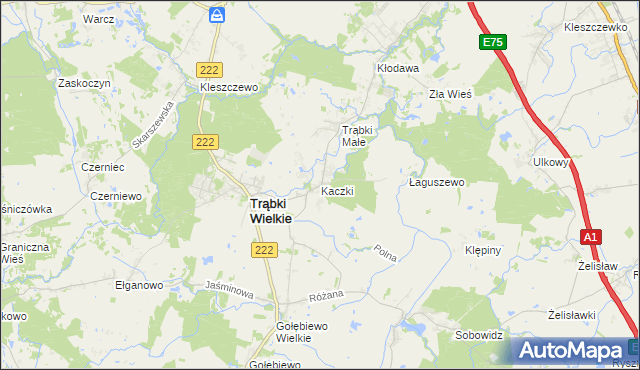 mapa Kaczki, Kaczki na mapie Targeo