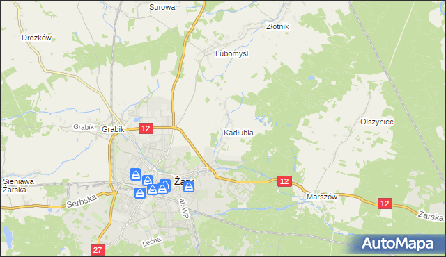 mapa Kadłubia, Kadłubia na mapie Targeo