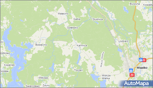 mapa Kamnica, Kamnica na mapie Targeo