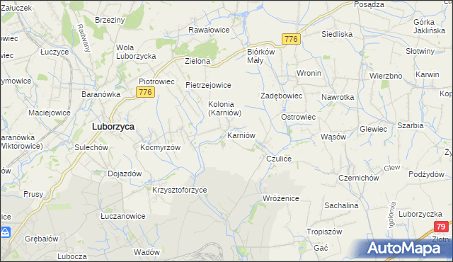 mapa Karniów, Karniów na mapie Targeo
