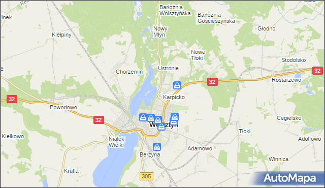 mapa Karpicko, Karpicko na mapie Targeo