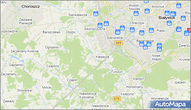 mapa Klepacze gmina Choroszcz, Klepacze gmina Choroszcz na mapie Targeo