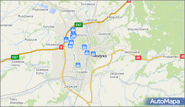 mapa Kłodzka, Kłodzko na mapie Targeo