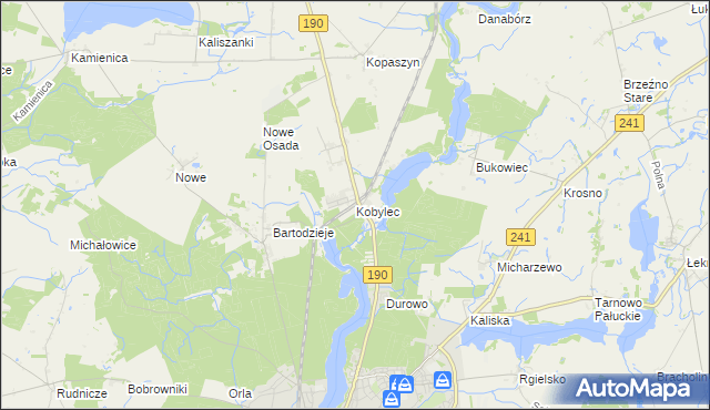 mapa Kobylec gmina Wągrowiec, Kobylec gmina Wągrowiec na mapie Targeo