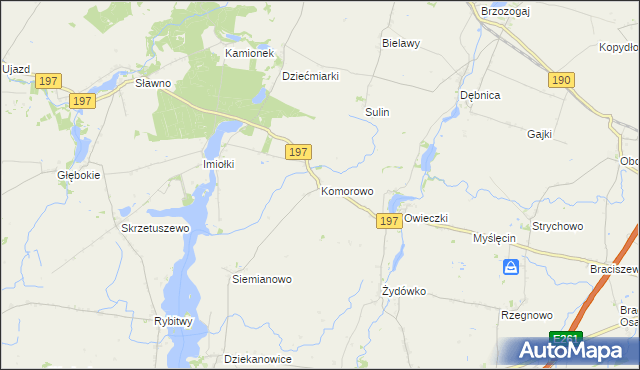mapa Komorowo gmina Kłecko, Komorowo gmina Kłecko na mapie Targeo