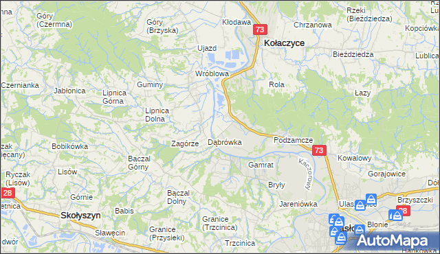 mapa Krajowice, Krajowice na mapie Targeo