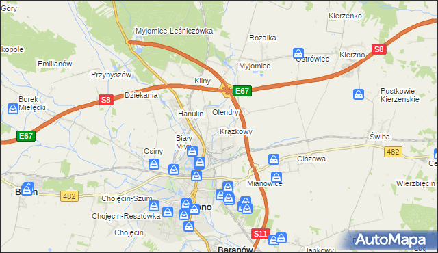 mapa Krążkowy, Krążkowy na mapie Targeo