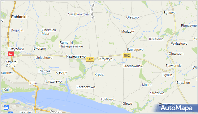 mapa Krojczyn, Krojczyn na mapie Targeo