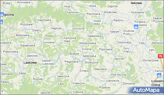 mapa Krosna, Krosna na mapie Targeo