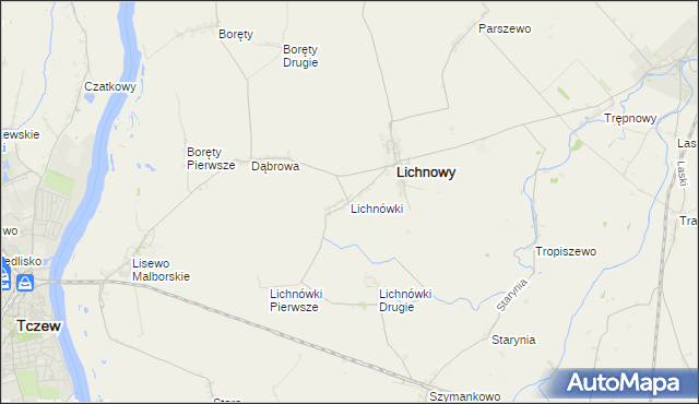 mapa Lichnówki, Lichnówki na mapie Targeo