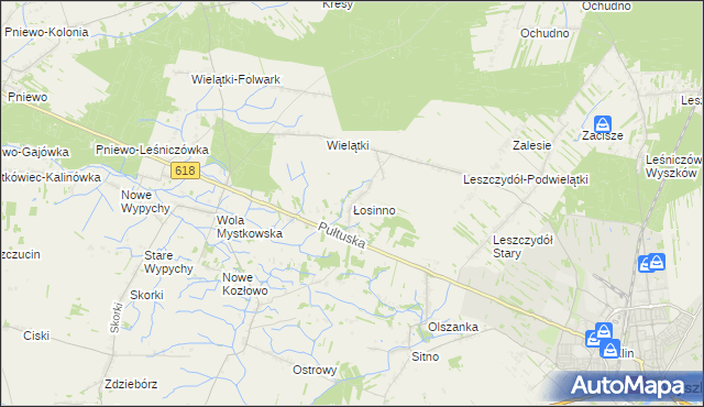 mapa Łosinno, Łosinno na mapie Targeo