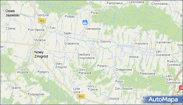 mapa Makowiska gmina Nowy Żmigród, Makowiska gmina Nowy Żmigród na mapie Targeo