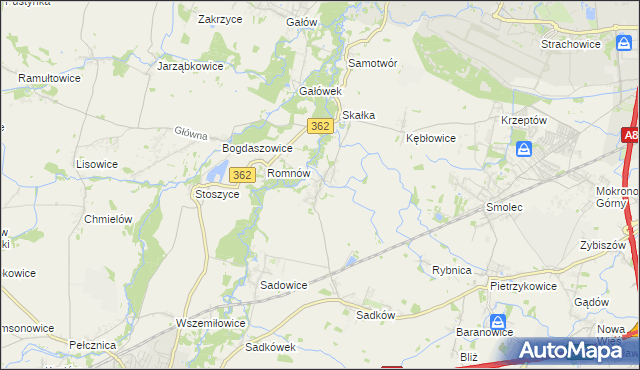 mapa Małkowice gmina Kąty Wrocławskie, Małkowice gmina Kąty Wrocławskie na mapie Targeo