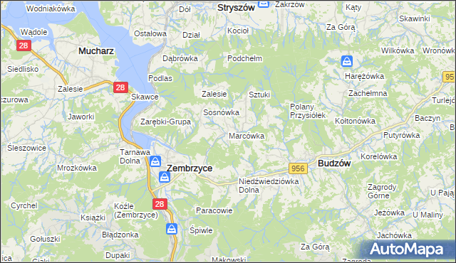 mapa Marcówka, Marcówka na mapie Targeo