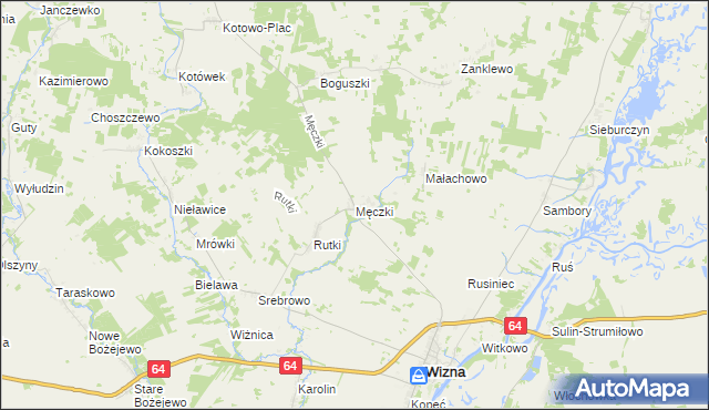 mapa Męczki, Męczki na mapie Targeo