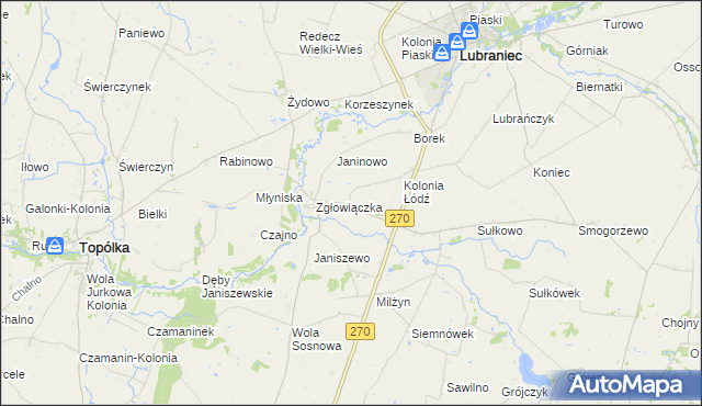 mapa Milżynek, Milżynek na mapie Targeo