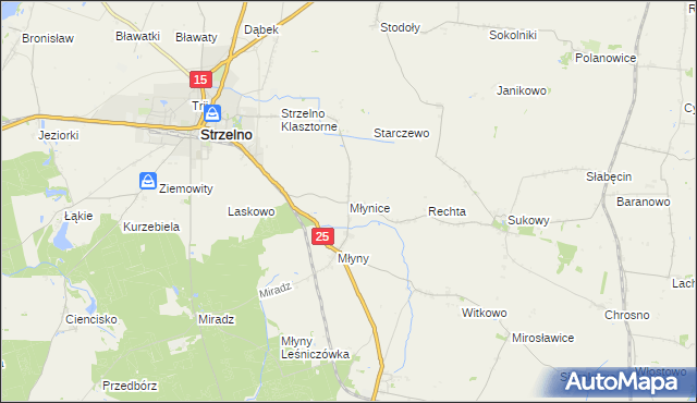 mapa Młynice, Młynice na mapie Targeo