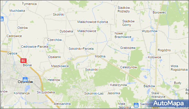 mapa Modlna, Modlna na mapie Targeo