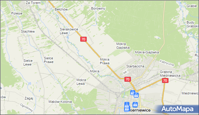 mapa Mokra Prawa, Mokra Prawa na mapie Targeo