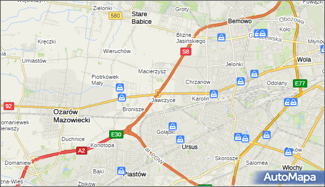 mapa Mory gmina Ożarów Mazowiecki, Mory gmina Ożarów Mazowiecki na mapie Targeo