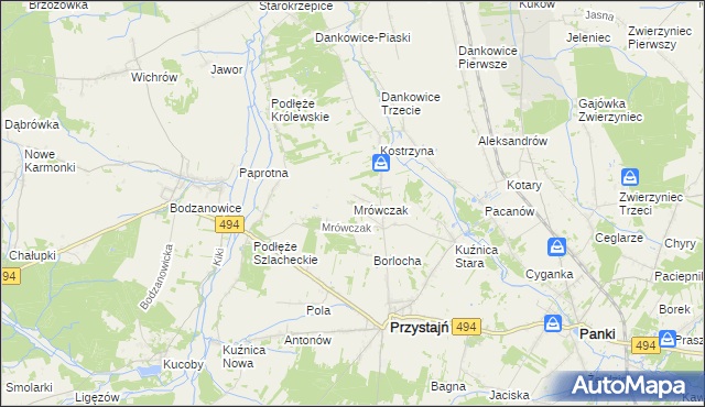 mapa Mrówczak, Mrówczak na mapie Targeo