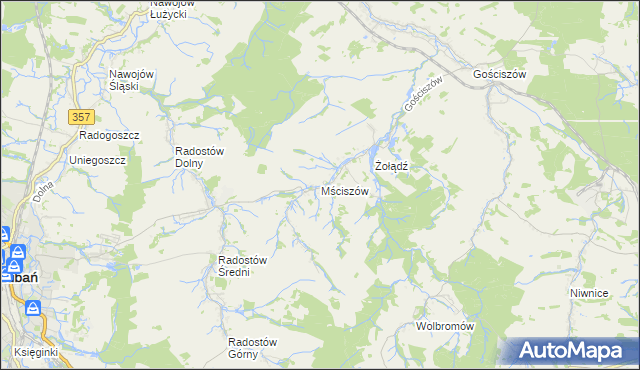 mapa Mściszów, Mściszów na mapie Targeo