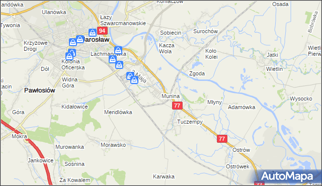 mapa Munina, Munina na mapie Targeo
