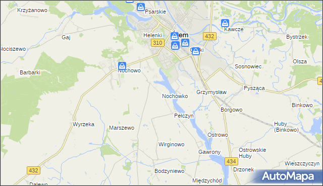 mapa Nochówko, Nochówko na mapie Targeo