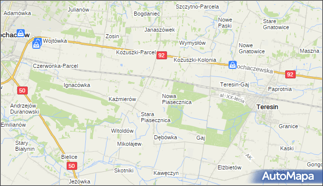 mapa Nowa Piasecznica, Nowa Piasecznica na mapie Targeo